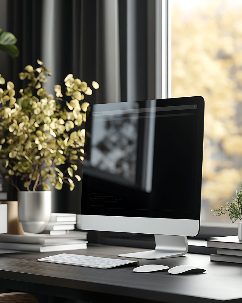 Schreibtisch mit Monitor der Büromitarbeiterin in der VIP-Fahrschule München